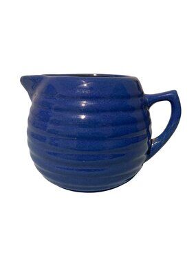 Vintage Bauer Pottery Dark Blue Large Creamer Ring Ware